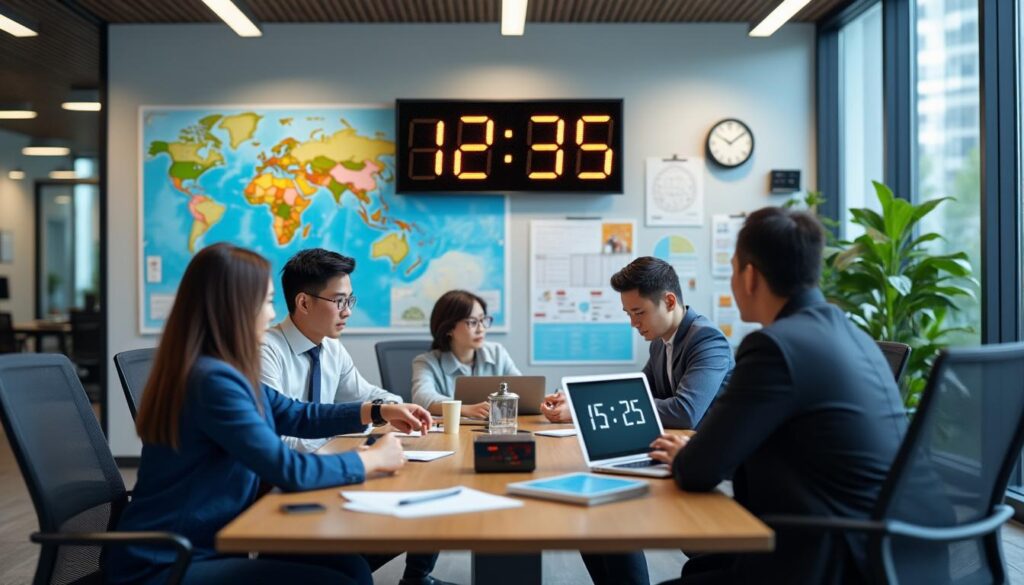 découvrez comment gérer le décalage horaire pour organiser vos réunions à l'heure locale précise, et facilitez la planification entre fuseaux horaires différents.