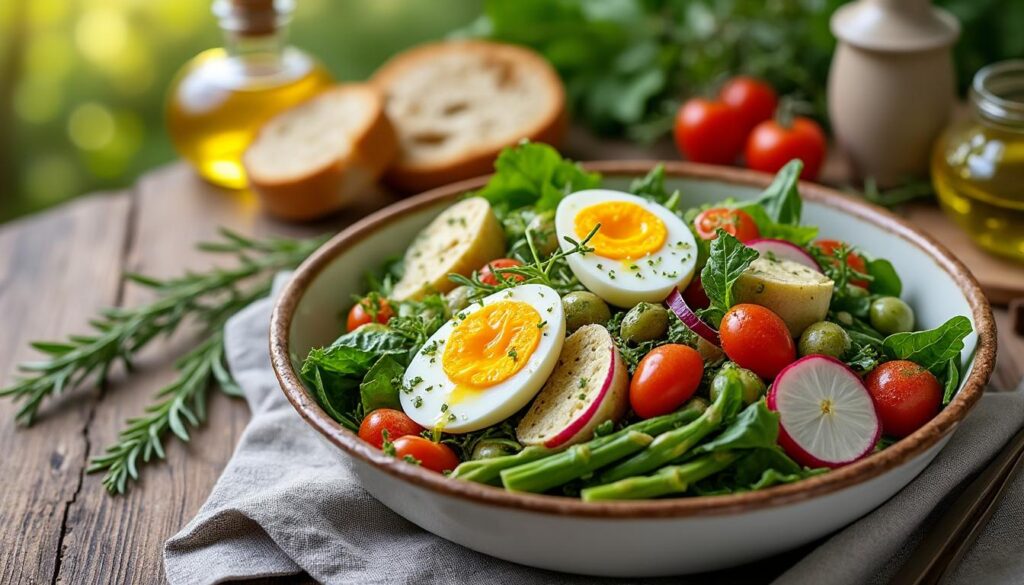 découvrez la salade pascale, une recette traditionnelle provençale facile et rapide à préparer, idéale pour un repas frais et savoureux.