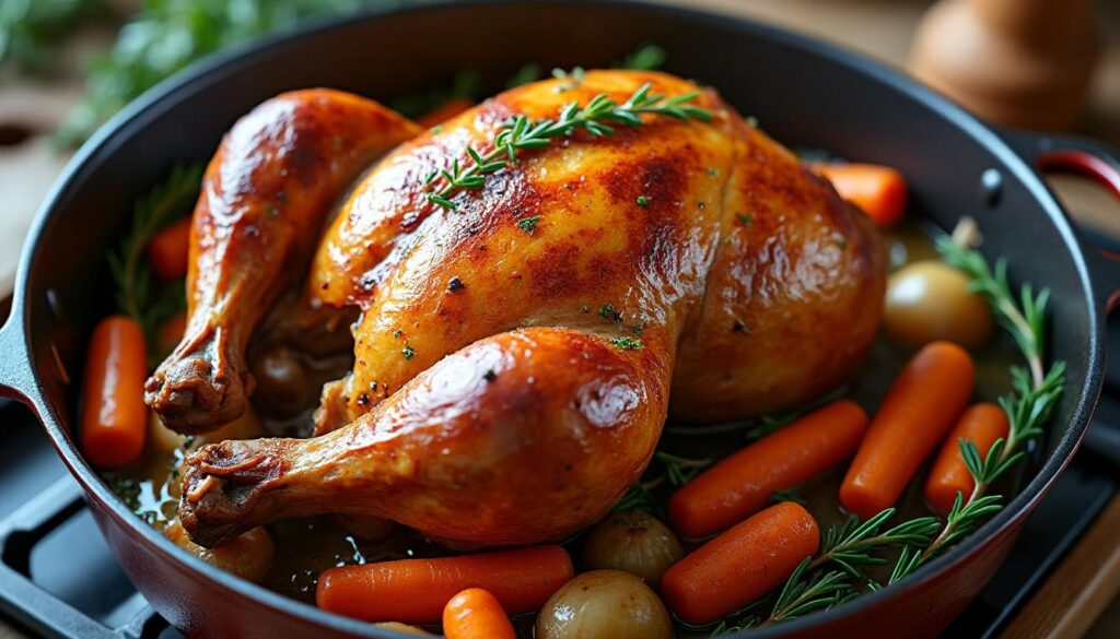 découvrez comment réussir la cuisson d'un chapon en cocotte sans utiliser de four, avec une méthode simple et efficace pour un repas savoureux.