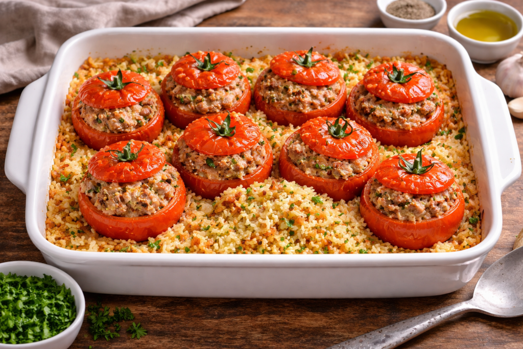 Tomates farcies et riz au four : recette simple et savoureuse