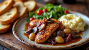 découvrez des idées simples et savoureuses pour accompagner votre coq au vin et sublimer ce plat traditionnel français.