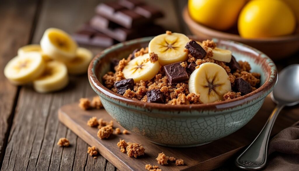 découvrez notre recette gourmande de crumble banane chocolat, facile et rapide à préparer, idéale pour un dessert délicieux et réconfortant.