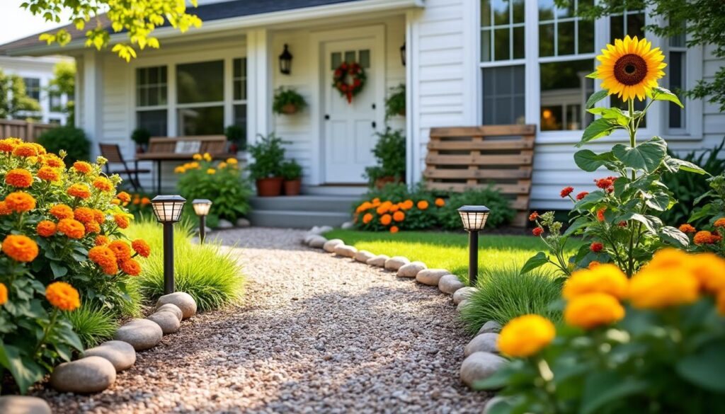 découvrez 10 idées faciles et économiques pour aménager l'espace devant votre maison à petit prix. transformez votre entrée en un lieu accueillant sans vous ruiner.