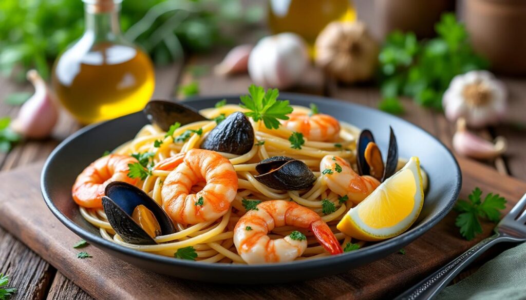 découvrez une recette facile et rapide de pâtes aux fruits de mer, parfaite pour un repas savoureux et gourmand en toute simplicité.