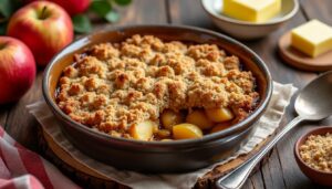 découvrez notre recette facile de crumble aux pommes, un dessert rapide et gourmand parfait pour toutes les occasions. simple à préparer et délicieux à déguster !