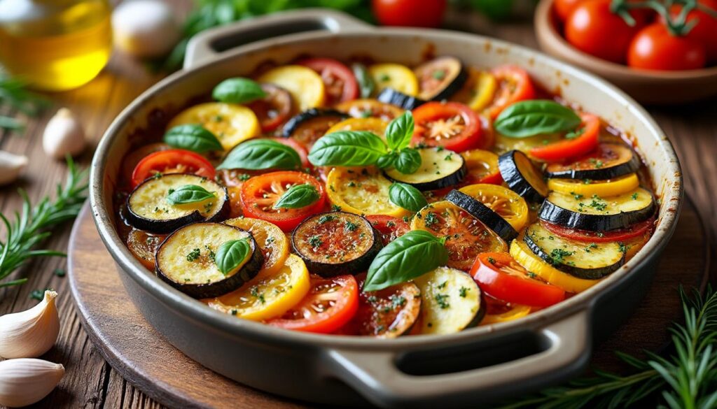 découvrez notre recette facile et savoureuse de tian de légumes à l'italienne, un plat coloré et parfumé parfait pour un repas sain et gourmand.