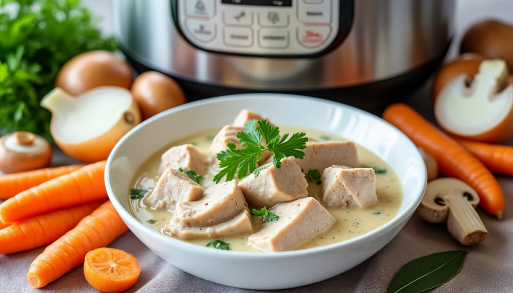 découvrez une recette facile et rapide de blanquette de dinde au cookeo, idéale pour un repas savoureux et convivial en un rien de temps.