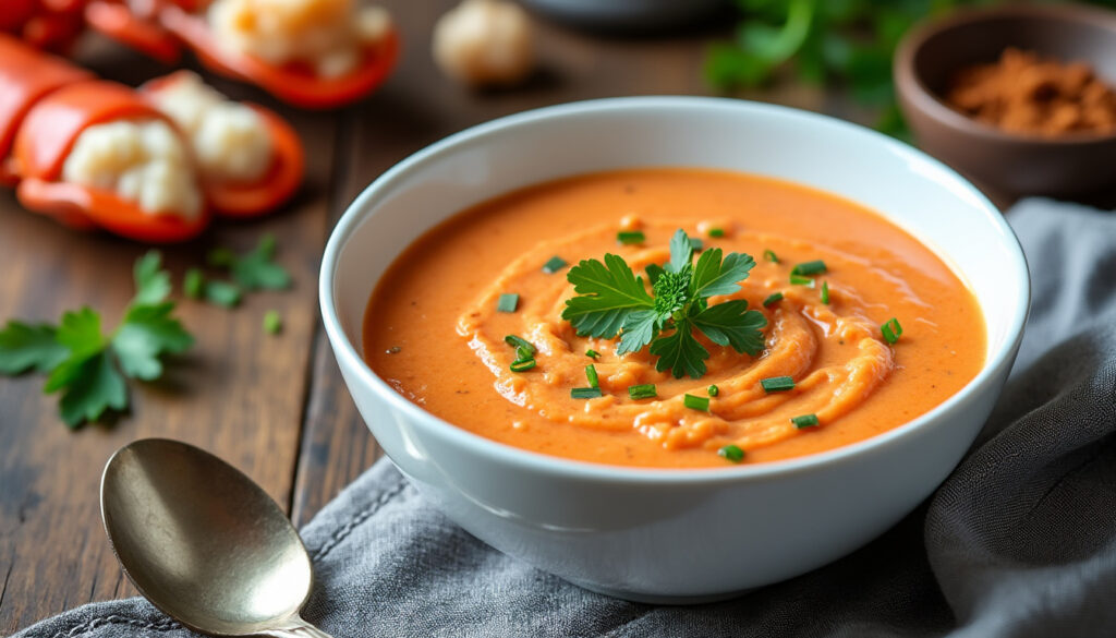 découvrez une recette facile et onctueuse de sauce à la bisque de homard pour sublimer vos plats de fruits de mer avec une saveur riche et délicate.
