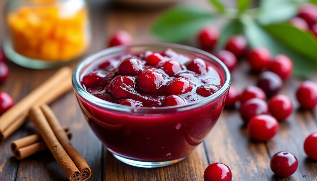 découvrez une recette facile et rapide de sauce aux canneberges pour accompagner vos plats. préparez une délicieuse cranberry sauce maison en quelques minutes.