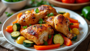découvrez une recette facile et rapide pour cuisiner du poulet et des légumes à l'air fryer elsay, parfaite pour un repas sain et savoureux.