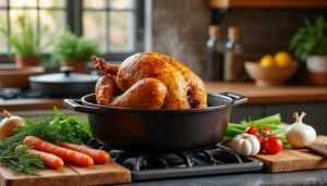 découvrez le guide pratique pour maîtriser le temps de cuisson du chapon en cocotte en fonte et réussir un plat savoureux et tendre à chaque fois.