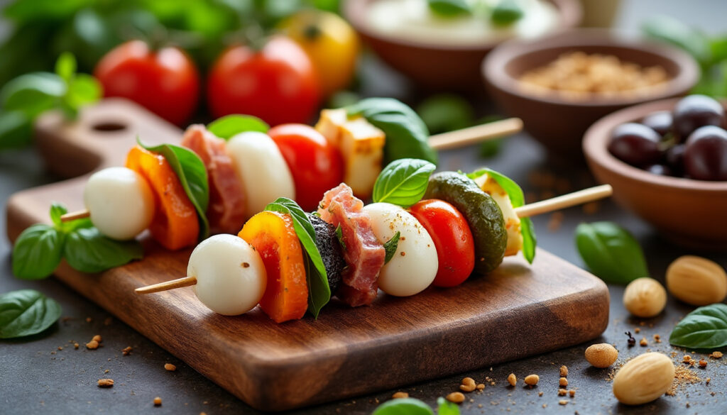 découvrez des recettes faciles et rapides de brochettes apéro gourmandes à préparer en un rien de temps, parfaites pour vos soirées entre amis.