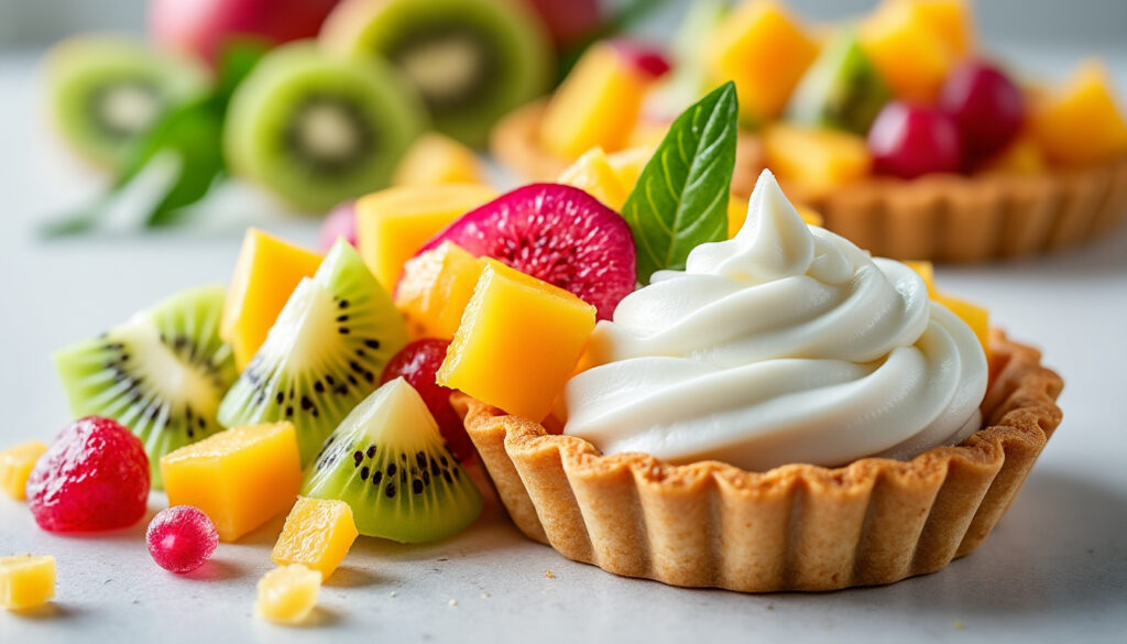 découvrez notre recette facile et rapide de tartelette nuage aux fruits exotiques, un dessert léger et délicieux qui ravira vos papilles en un rien de temps.