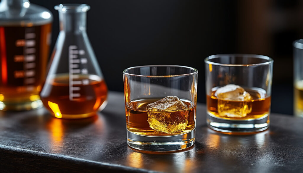 découvrez combien de grammes d’alcool pur contiennent deux verres de whisky selon leur volume et leur degré d’alcool, avec un calcul simple.